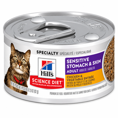 Alimento húmedo para gato Hill's Science Diet Sensitive Stomach & Skin Adult Pollo y Vegetales 2.9oz