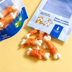 Snack para perros y gatos Calabaza Pets hueso de calcio envuelto en pollo 50 g