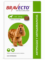 Bravecto Antipulgas y Garrapatas para Perros de 10 a 20 kg | 1 Tableta Masticable MSD