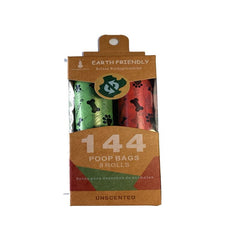 Bolsas biodegradables para desechos de mascotas Earth Friendly – 144 unidades (8 rollos)