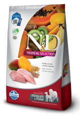 Alimento para perro N&D Tropical Selection Medium & Maxi Adult Pollo y Frutas TropicalesAliment