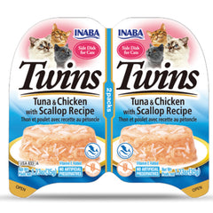 Alimento Húmedo para Gato Inaba Twins Atún y Pollo con Vieira 70 g | 2 Packs