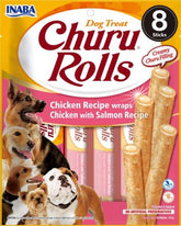 Snack para perro Churu Rolls 8 piezas - pollo con salmón 96 g