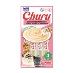 Snack Para Gato Cremoso Inaba Churu Atún y Salmón – 4 unidades x 14 g