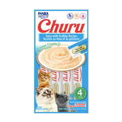 Snack Para Gato Cremoso Inaba Churu Tuna y Tuna Con Scallop – 4 unidades x 14 g