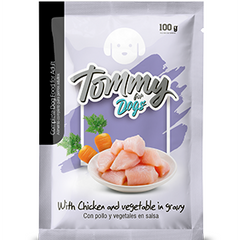 Pouch para perro adulto Tommy sabor pollo y vegetales