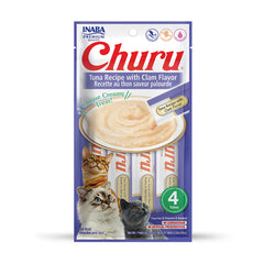 Snack Para Gato Cremoso Inaba Churu Atún y Almeja – 4 unidades x 14 g