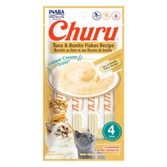 Snack Cremoso Para Gato Inaba Churu Atún y Bonito – 4 unidades x 14 g
