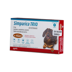 Antiparasitario para perro Simparica Trio Caramelo – 1 tableta (5.1 a 10 kg)
