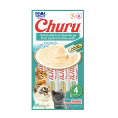 Snack Para Gato Cremoso Inaba Churu Pollo y Cangrejo – 4 unidades x 14 g