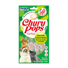 Snack Para Gato Inaba Churu Pops Atún y Pollo – 4 unidades x 15 g