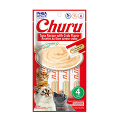 Snack Para Gato Cremoso Inaba Churu Atún y Cangrejo – 4 unidades x 14 g
