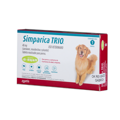 Antiparasitario para perro Simparica Trio Verde – 1 tableta (20 a 40 kg)