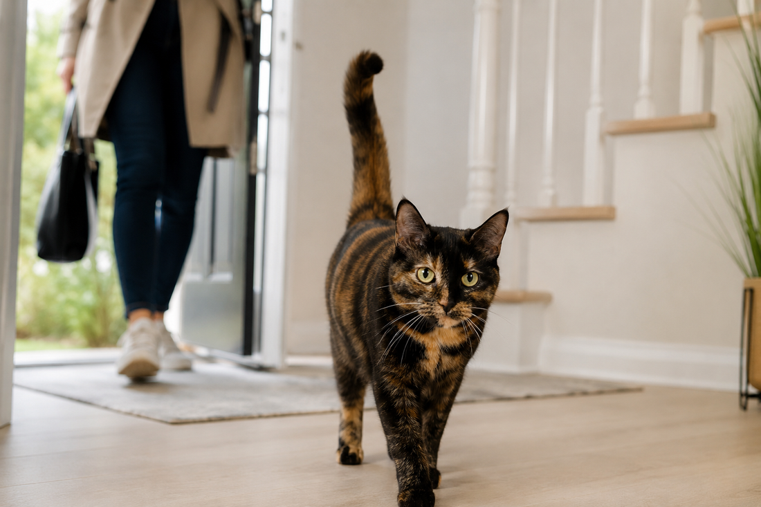 ¿Por qué tu gato te recibe con la cola levantada? Descubre qué significa este saludo