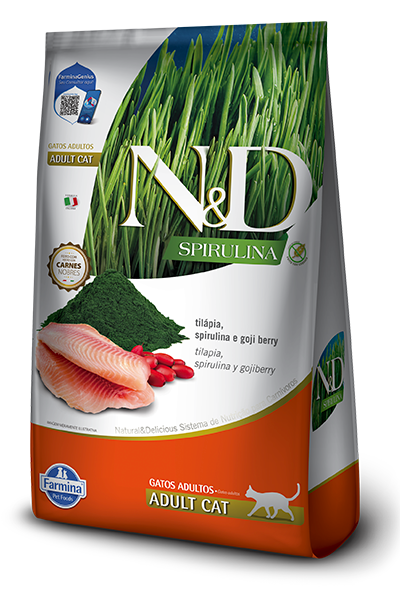 Alimento para Gato N&D Spirulina Adult Tilapia, Spirulina y Goji Berry