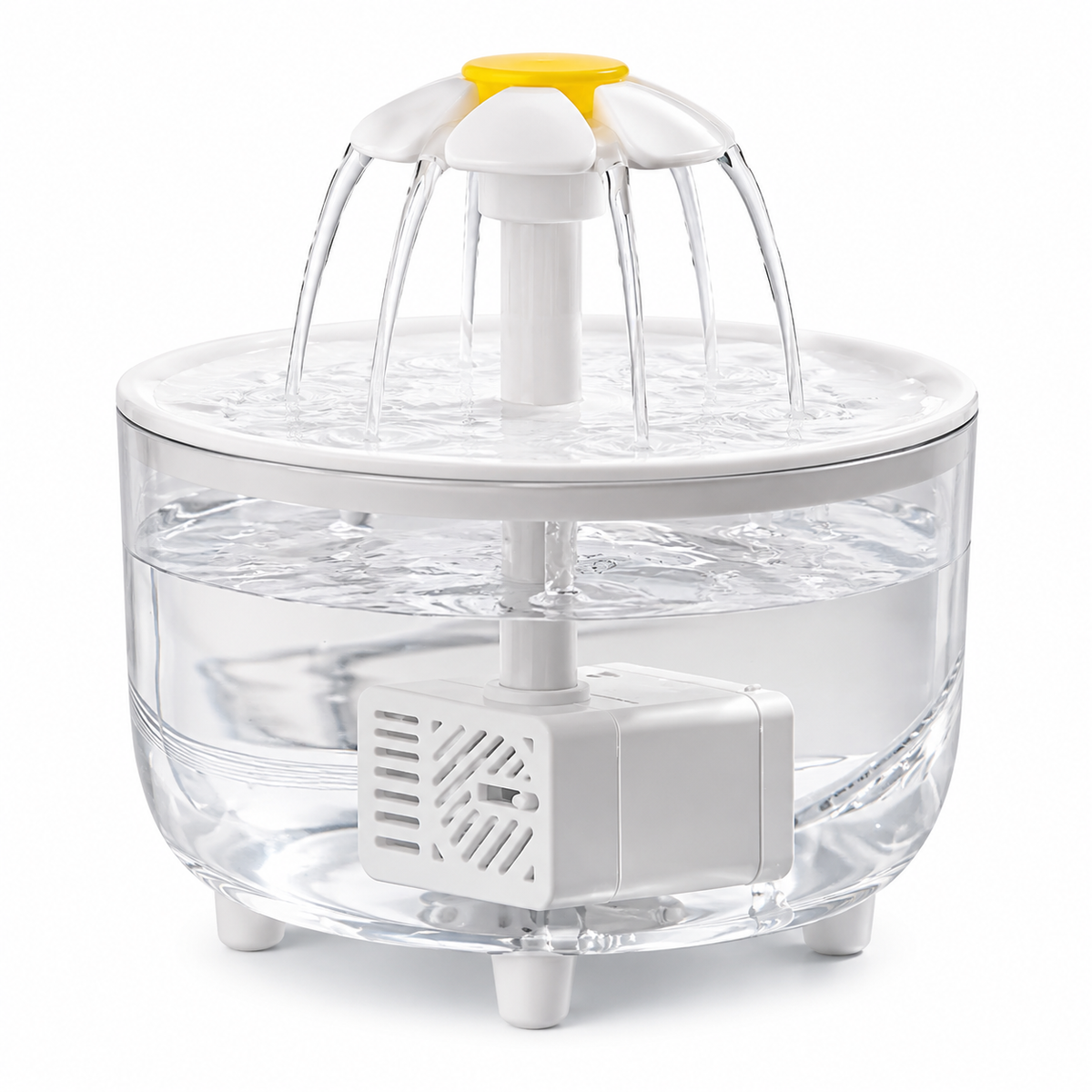 Fuente de agua para perros y gatos tipo flor con filtro 1.4l