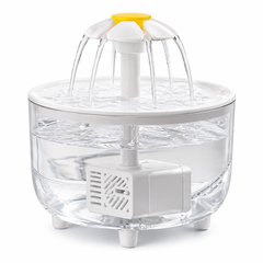 Fuente de agua para perros y gatos tipo flor con filtro 1.4l