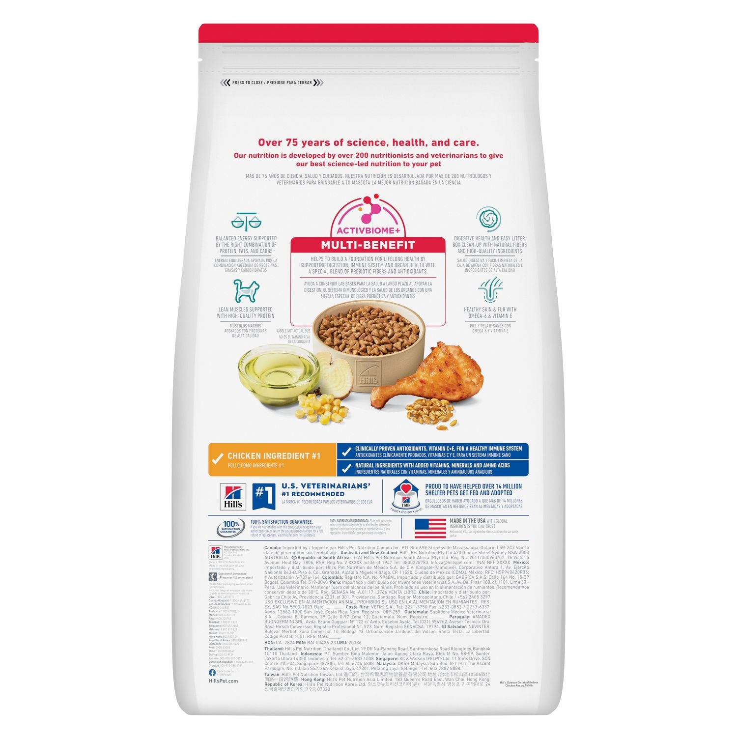Alimento para gato Hill's Science Diet Indoor Adult 1-6 Pollo 1.8kg
