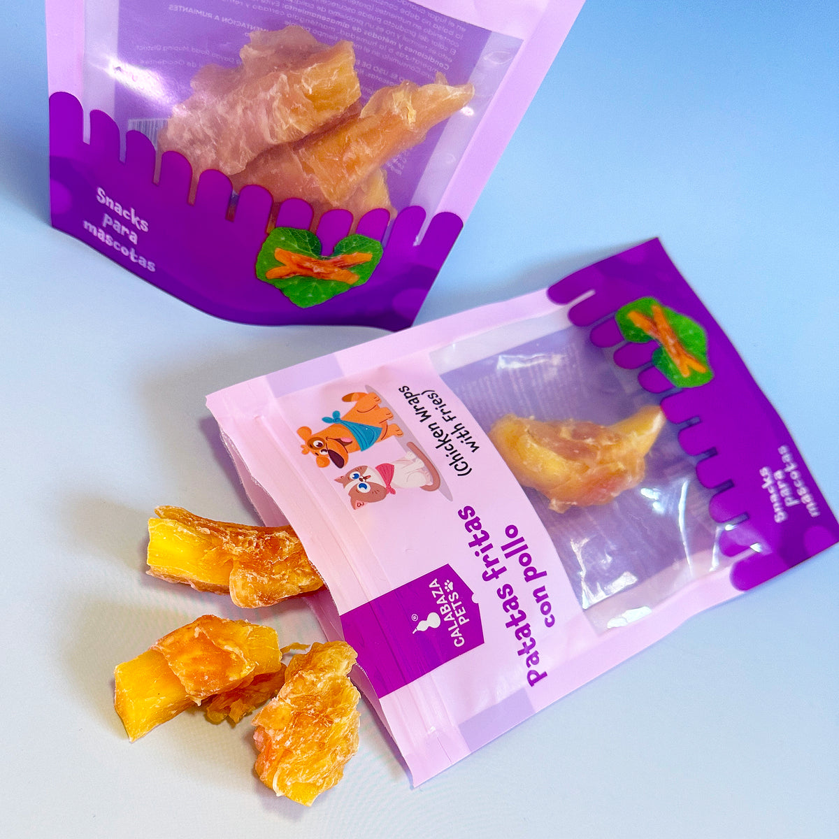 Snack para Perros y Gatos Calabaza Pets Patatas Fritas con Pollo Deshidratado 50 g
