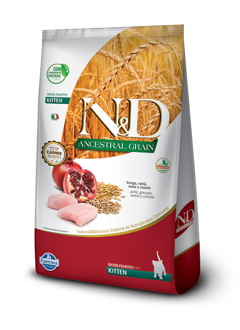 Alimento para gato N&D Ancestral Kitten Pollo, Granada, Avena y Cebada 1.5 kg