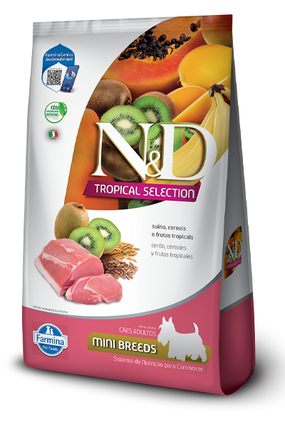 Alimento para perro N&D Tropical Selection Mini Adult Cerdo y Frutas Tropicales 2 kg .