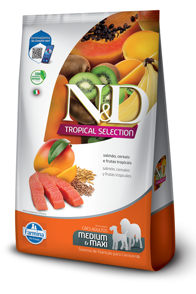 Alimento para perro N&D Tropical Selection Medium & Maxi Adult Salmón y Frutas Tropicales