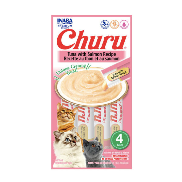 Snack para gato Inaba Churu Atún con Salmón 4 Tubos x 14 g (56 g)