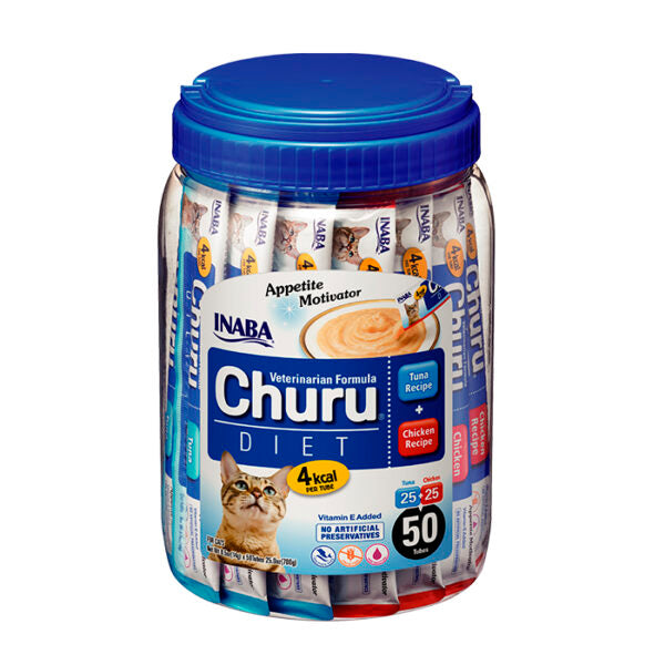 Snack para gato Inaba Churu Diet Atún y Pollo 50 Tubos x 14 g (700 g)