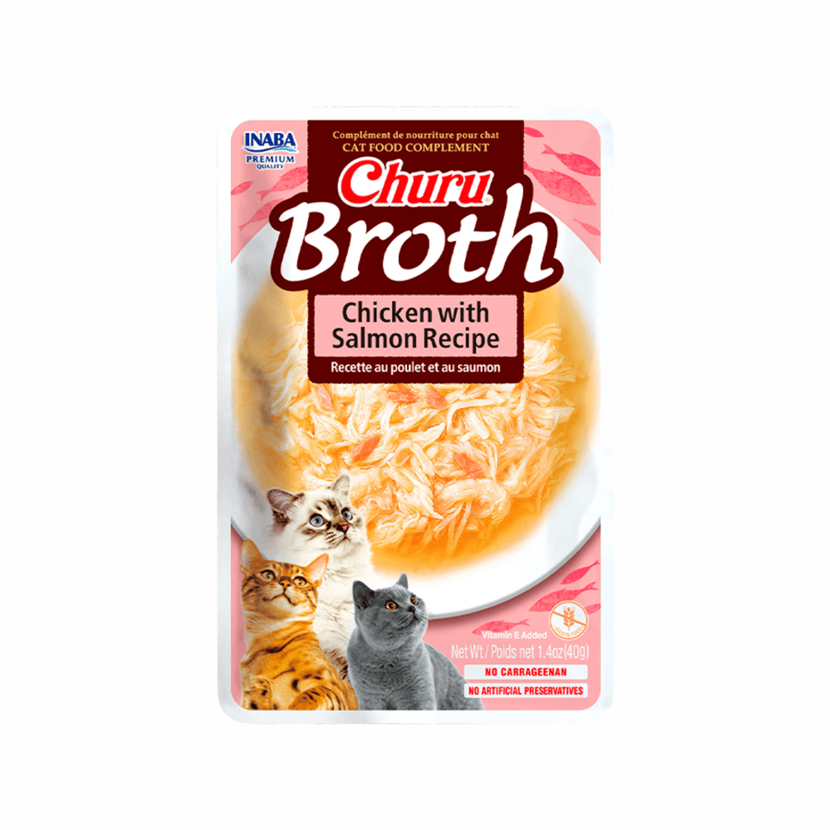 Snack Húmedo para Gato Inaba Churu Broth Pollo con Salmón 40 g