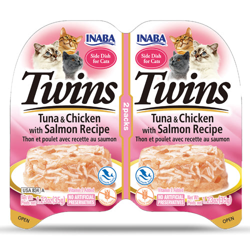 Alimento Húmedo para Gato Inaba Twins Atún y Pollo con Salmón 70 g | 2 Packs