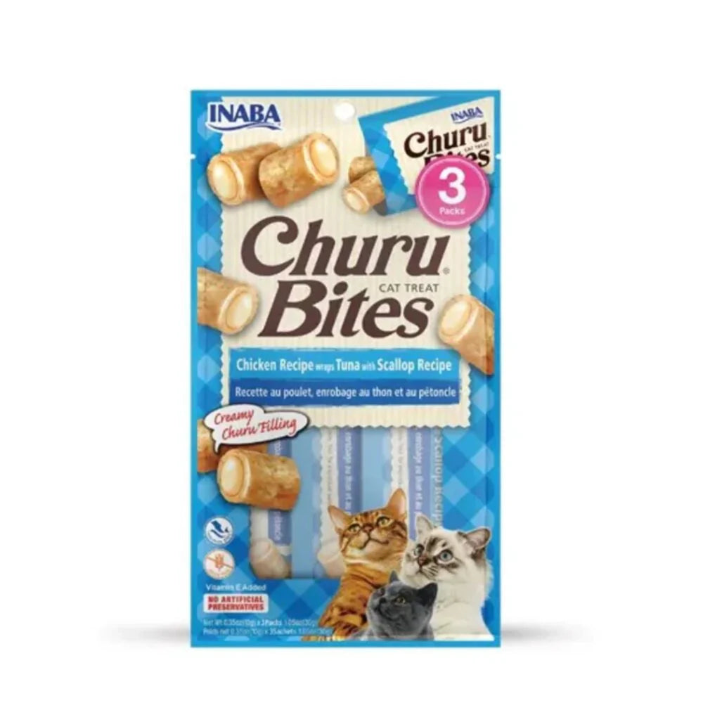 Snack para gato Churu Bites Pollo (Azul) – 4 piezas / 30g
