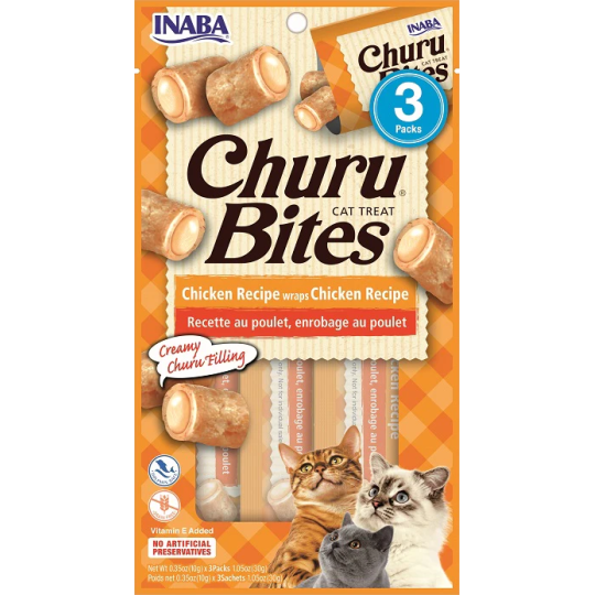 Snack para gato Churu Bites Pollo (Naranja) – 4 piezas / 30g