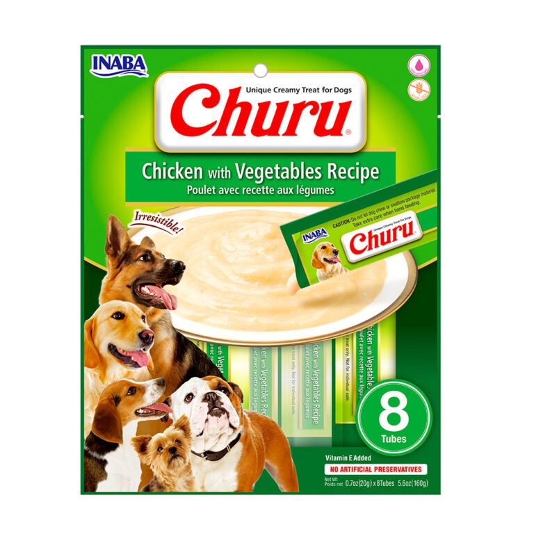 Snack para perro Inaba Churu 8 piezas - pollo con vegetales 160 g