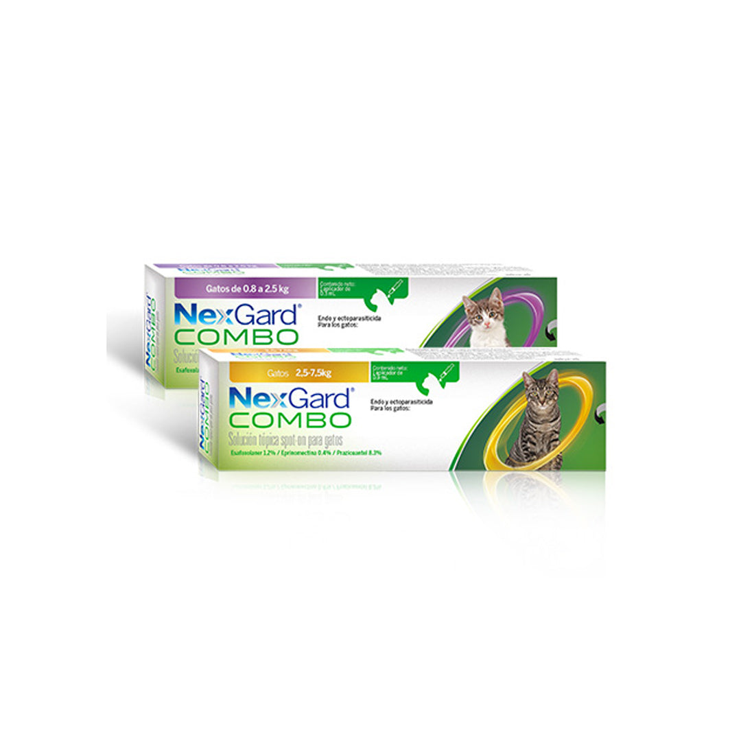 Atiparasitario  Nexgard combo para gatos entre los 2.5kg y 7.5kg