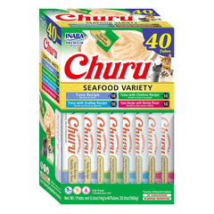 Snack Para Gato Cremoso Inaba Churu seafood  variety 40 tubos  - 280 g