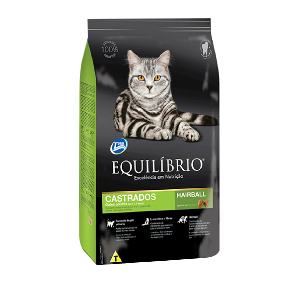 Alimento para gato adulto Equilíbrio castrado Hairball 1.5 kg