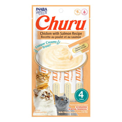 Snack Cremoso Para Gato Inaba Churu Pollo y Salmón – 4 unidades x 14 g