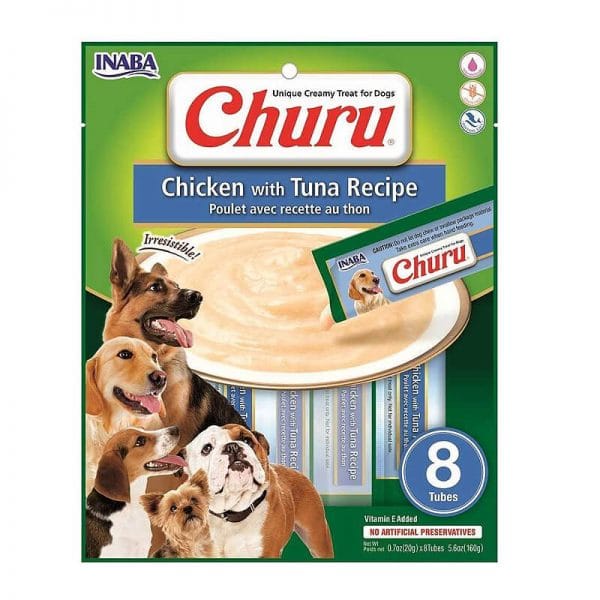 Snack para perro Inaba Churu 8 piezas - pollo con atún 160 g