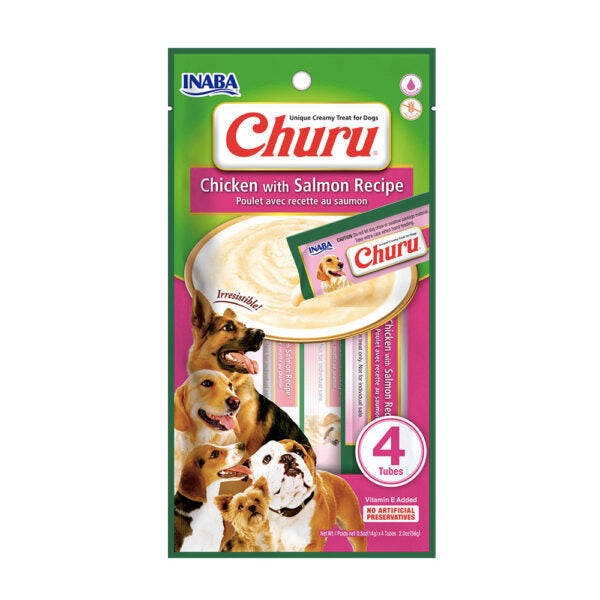 Snack para perro Inaba Churu Pollo y Salmón 56g (4 piezas x 14g)