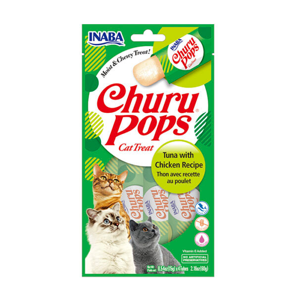 Snack para gato Inaba Churu Pops Tuna con Pollo (4 piezas x 14g)