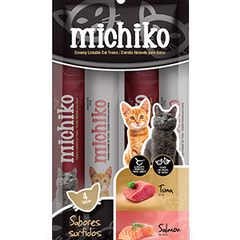 Sobre para gato Michiko sabor atún y salmón x4