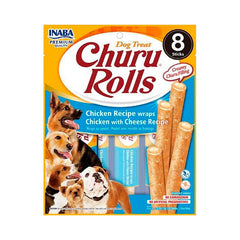 Snack para perro Churu Rolls 8 piezas - pollo con queso 96 g