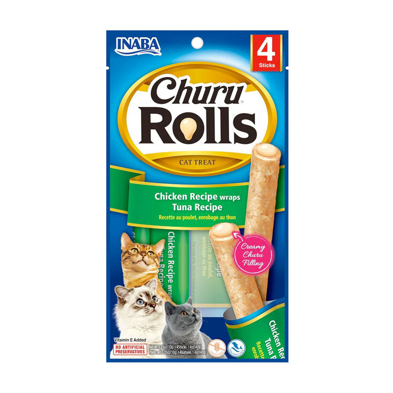 Snack Para Gato Churu Rolls Pollo y Atún – 4 unidades x 40 g