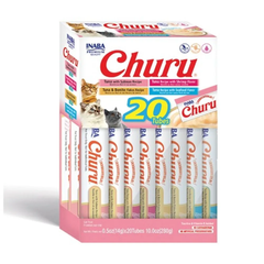 Snack Para Gato Cremoso Inaba Churu tuna seafood mix variety (rosado) – 20 unidades x 14 g
