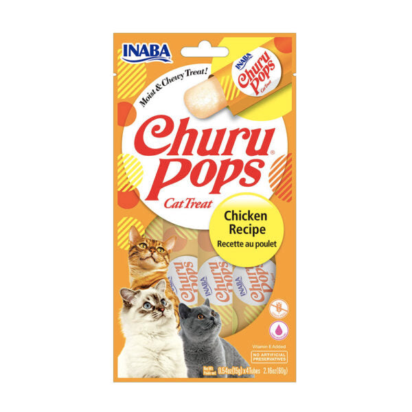 Snack Para Gato Inaba Churu Pops Pollo – 4 unidades x 15 g