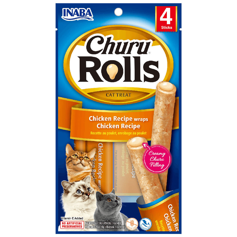Snack Para Gato Churu Rolls Pollo – 4 unidades x 40 g