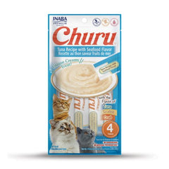 Snack Cremoso Para Gato Inaba Churu Tuna y Seafood Flavor – 4 unidades x 14 g