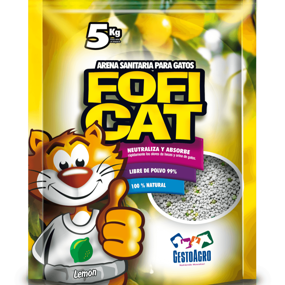 Arena para gato FOFICAT aroma limón 5 kg